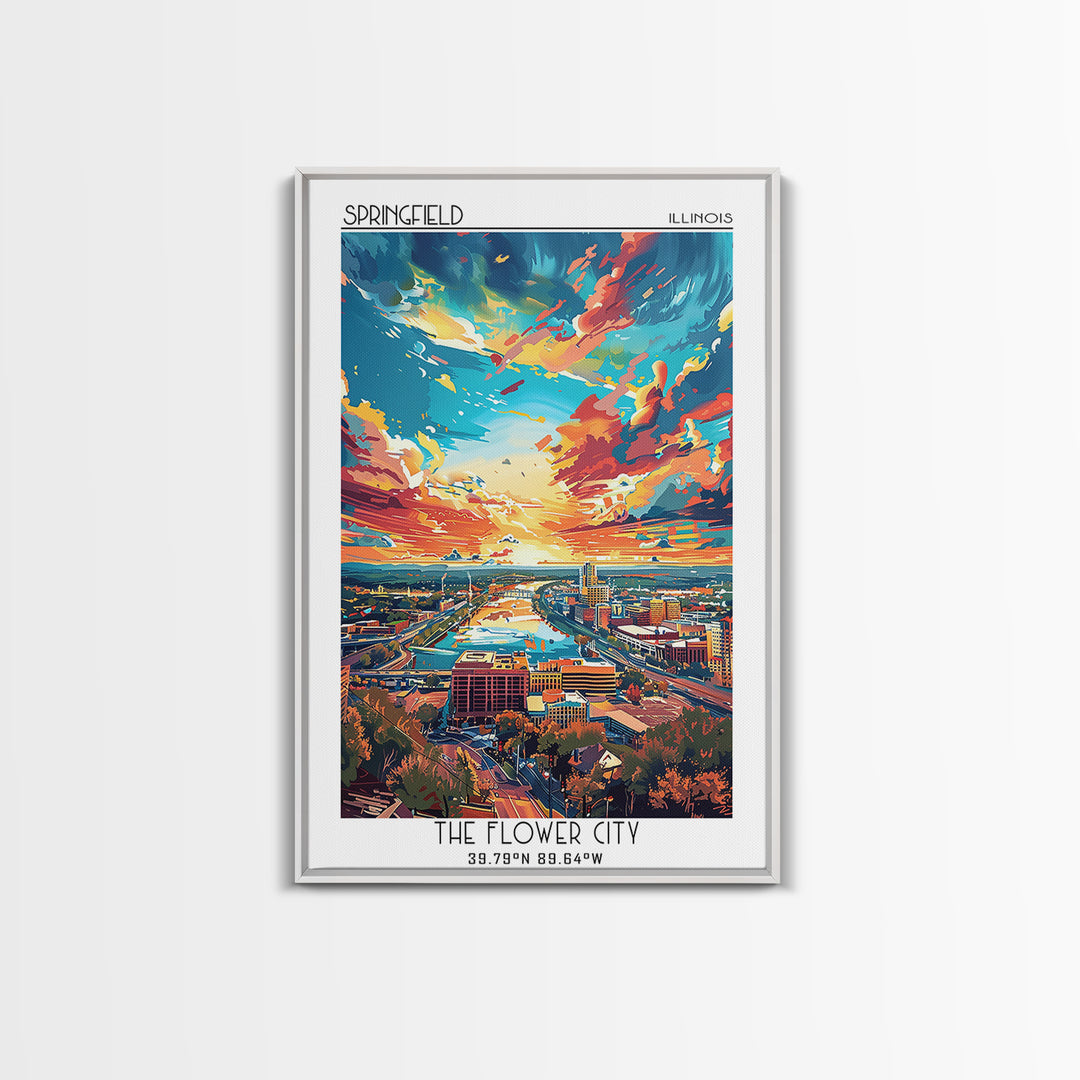 Springfield Missouri Travel Poster, Framed Canvas Print, City Travel Poster, Vintage City Poster, Vintage Travel, Retro Travel Print