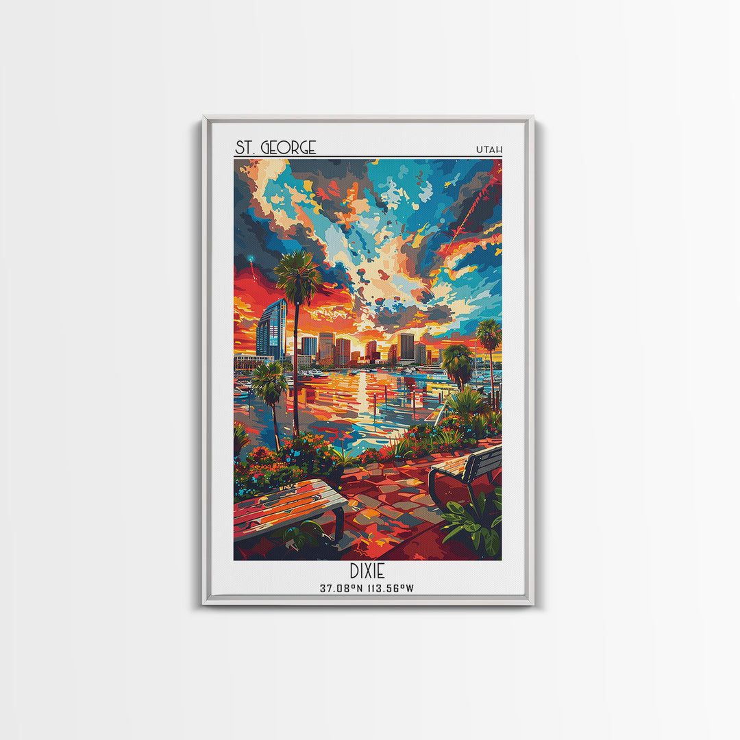 St Petersburg Travel Poster, Framed Canvas Print, Retro Wall Art, Travel Print, Vintage Posters, Vintage City Poster, Vintage Travel