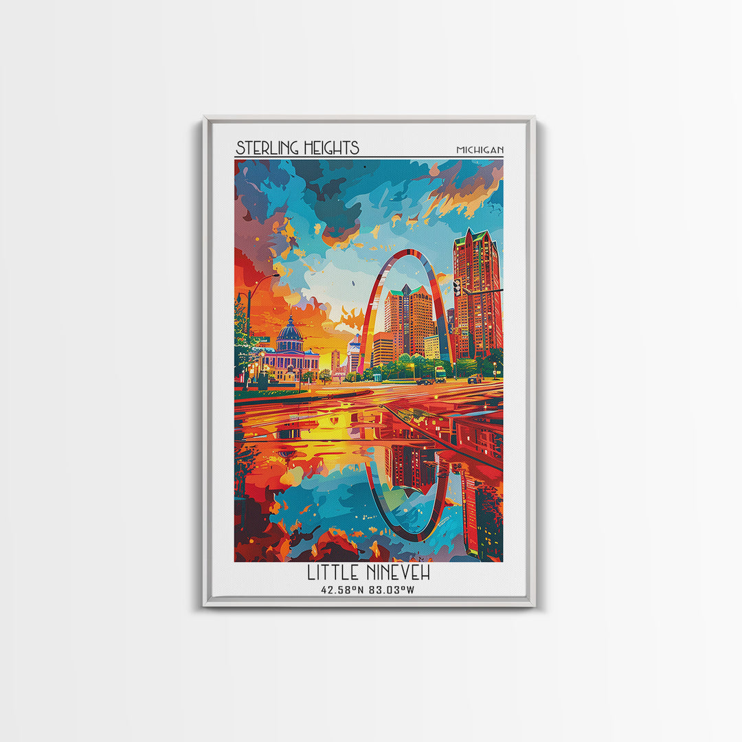 St Louis Travel Poster, Framed Canvas Print, City Travel Poster, Travel Wall Decor, Fine Art Print, Minimalist Poster, Landscape Art