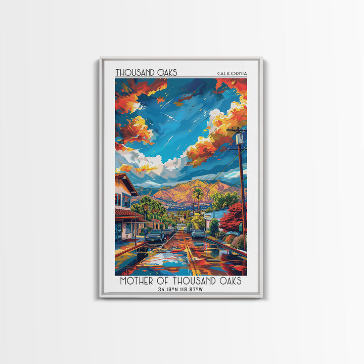 Thousand Oaks Travel Poster, Framed Canvas Print, City Travel Poster, Travel Wall Art, Art Print, Fine Art Print, Vintage Travel Art