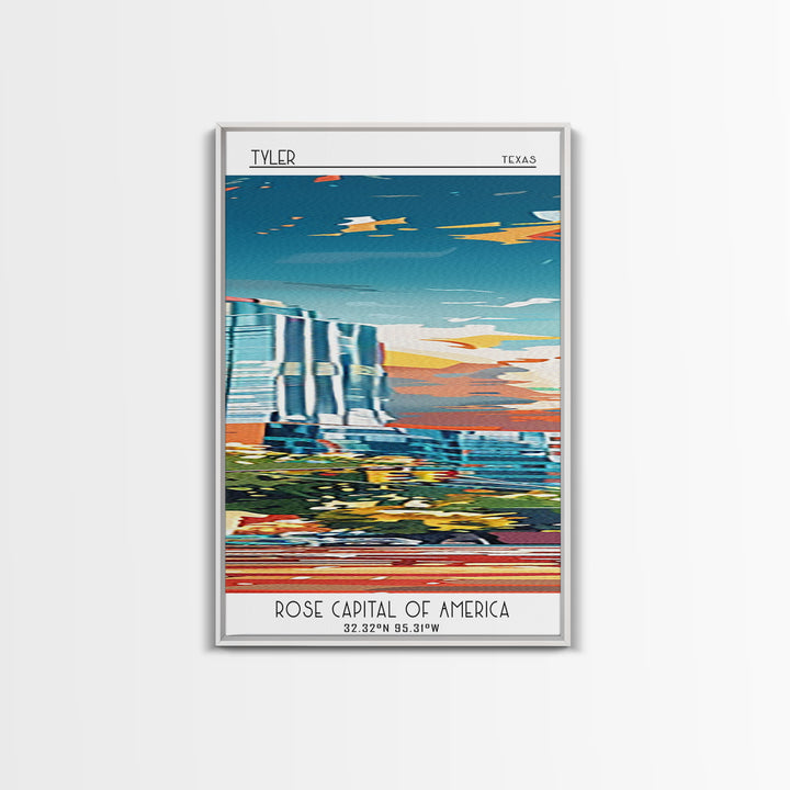Tyler Travel Poster, Framed Canvas Print, Travel Prints, Landscape Art, Art Print, Minimalist Poster, Vintage Poster, Travel Posters