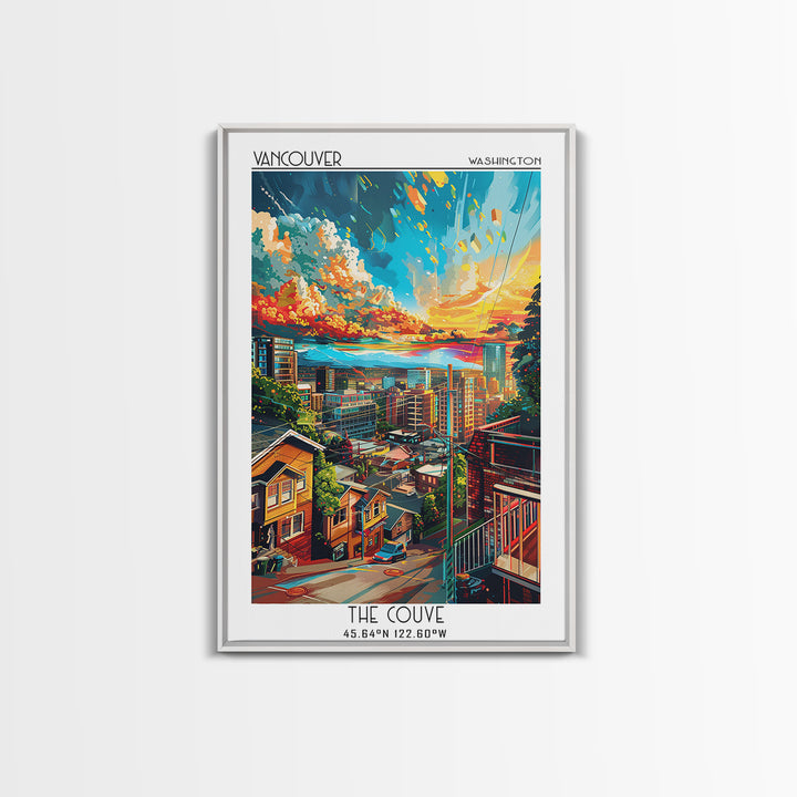 Vancouver Travel Poster, Framed Canvas Print, City Art Print, Travel Wall Art, Minimalist Poster, Vintage Poster, Retro Travel Print