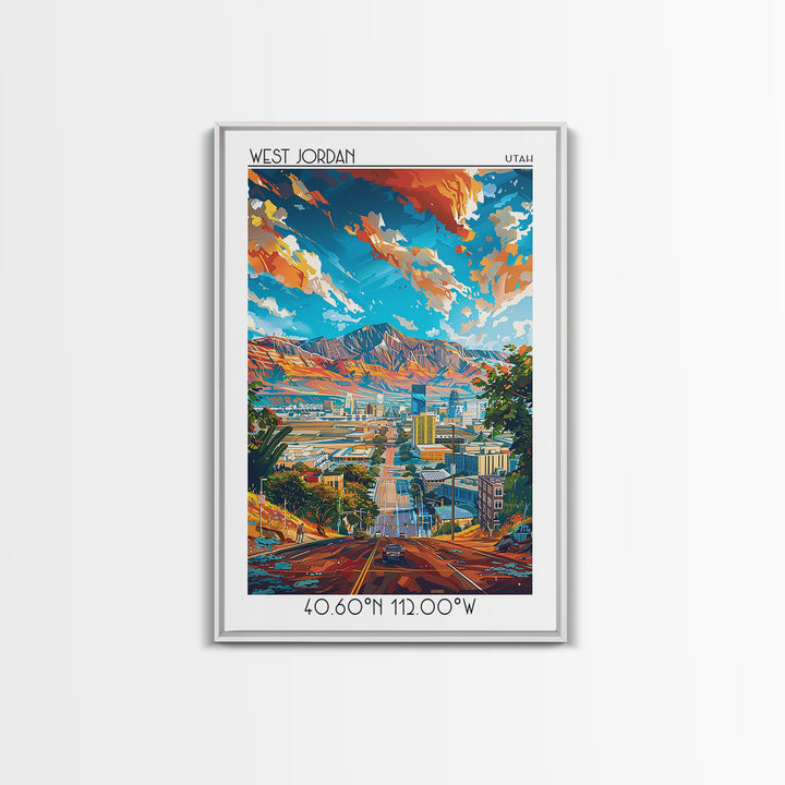 West Jordan Travel Poster, Canvas Print, City Travel Poster, Travel Wall Art, Gallery Wall Set, Vintage Travel, Vintage Travel Print