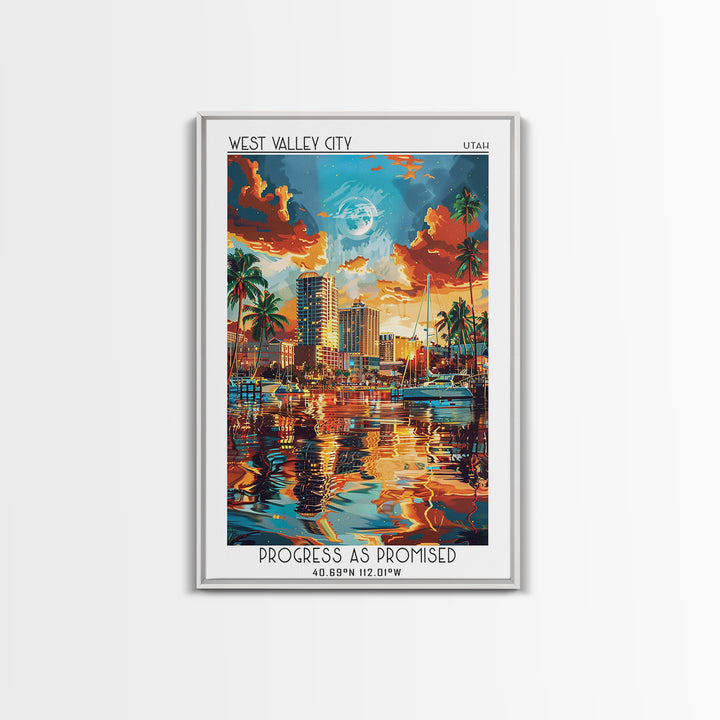 West Palm Beach Travel Poster, Framed Canvas Print, Poster Print, Travel Wall Art, Travel Posters, Minimalist Poster, Fine Art Print