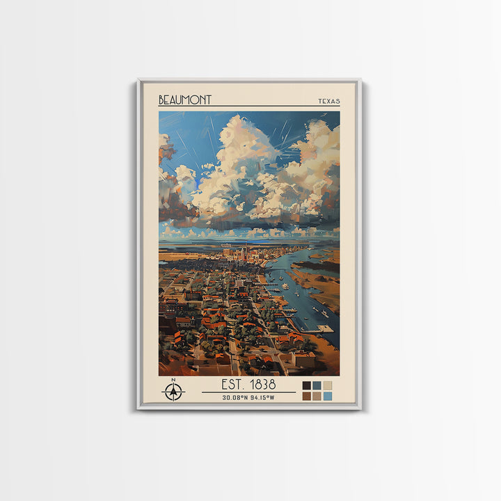 Beaumont Travel Poster, Canvas Print, City Travel Poster, Vintage City Poster, Minimalist Poster, Fine Art Print, Vintage Travel Art