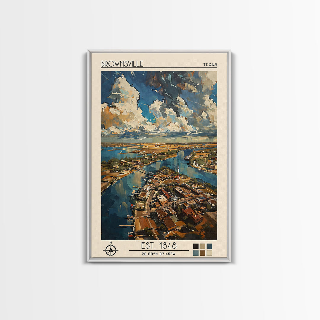 Brownsville Travel Poster, Canvas Print, Poster Print, Travel Wall Art, Minimalist Poster, Fine Art Print, City Art Print, Art Print