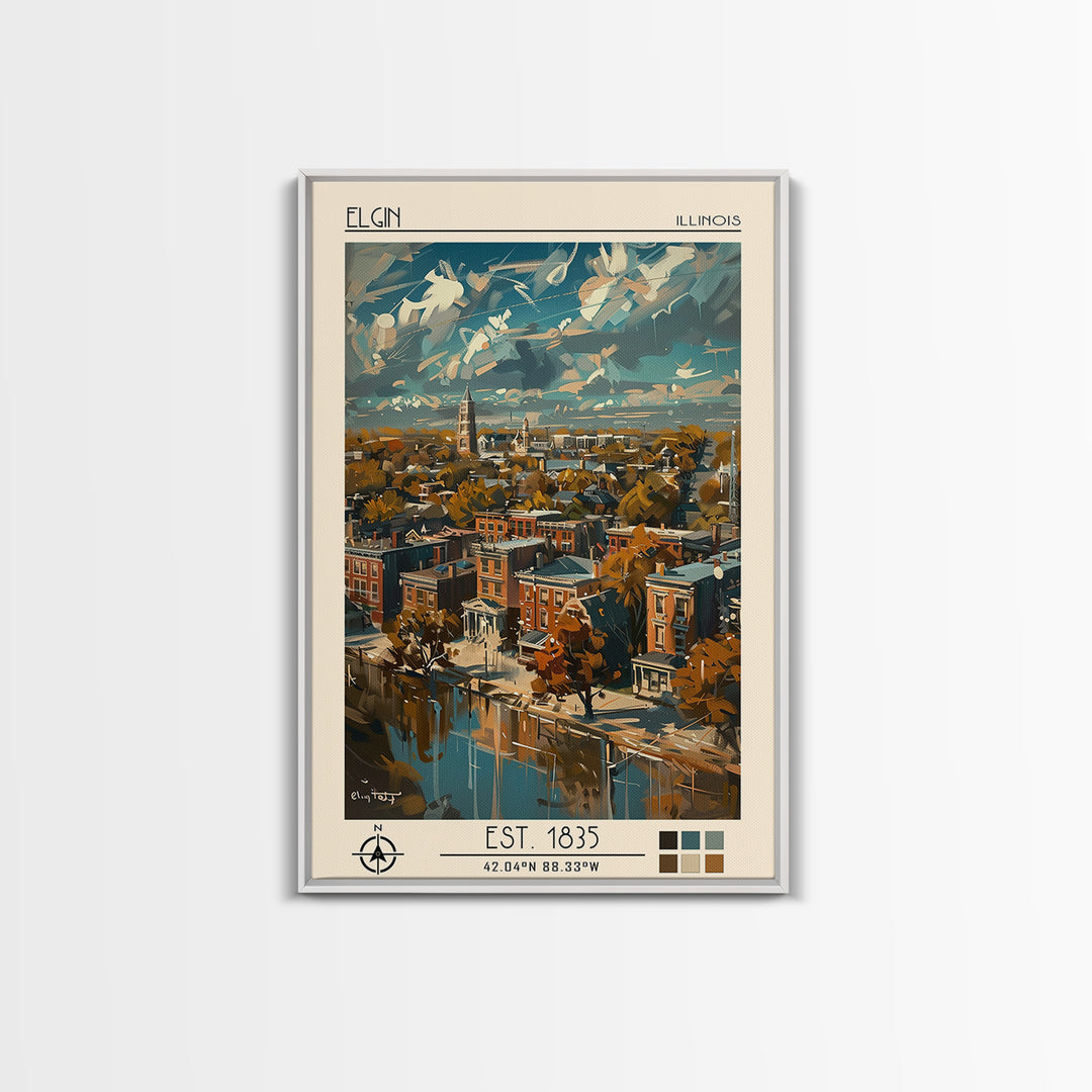 Elgin Travel Poster, Canvas Print, Travel Wall Art, City Wall Art, Art Print, Vintage Travel Print, Travel Posters, Travel Art Print