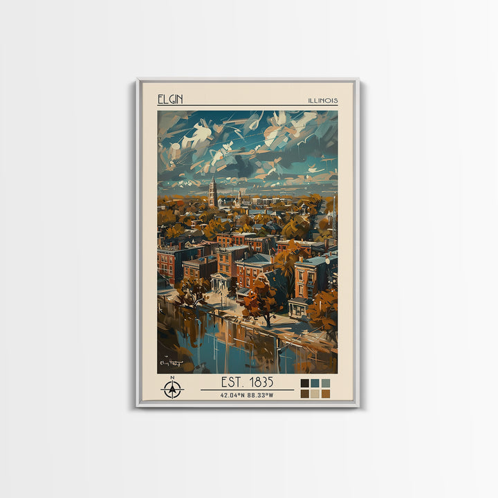 Elgin Travel Poster, Canvas Print, Travel Wall Art, City Wall Art, Art Print, Vintage Travel Print, Travel Posters, Travel Art Print