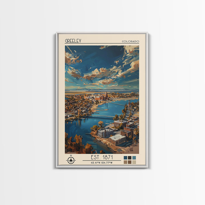 Greeley Travel Poster, Canvas Print, Travel Art Print, Modern Wall Decor, Travel Prints, City Art Print, Travel Wall Decor, Wall Art