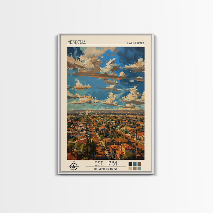 Hesperia Travel Poster, Canvas Print, City Art Print, Travel Wall Art, City Wall Art, Retro Wall Art, Travel Print, Gallery Wall Set