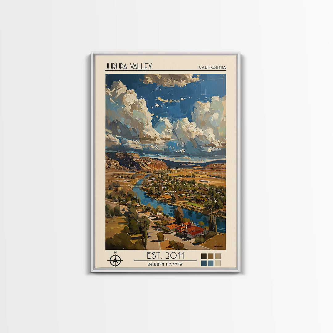 Jurupa Valley Travel Poster, Framed Canvas Print, City Travel Poster, Travel Wall Art, Fine Art Print, Colorful Wall Art, Poster Art