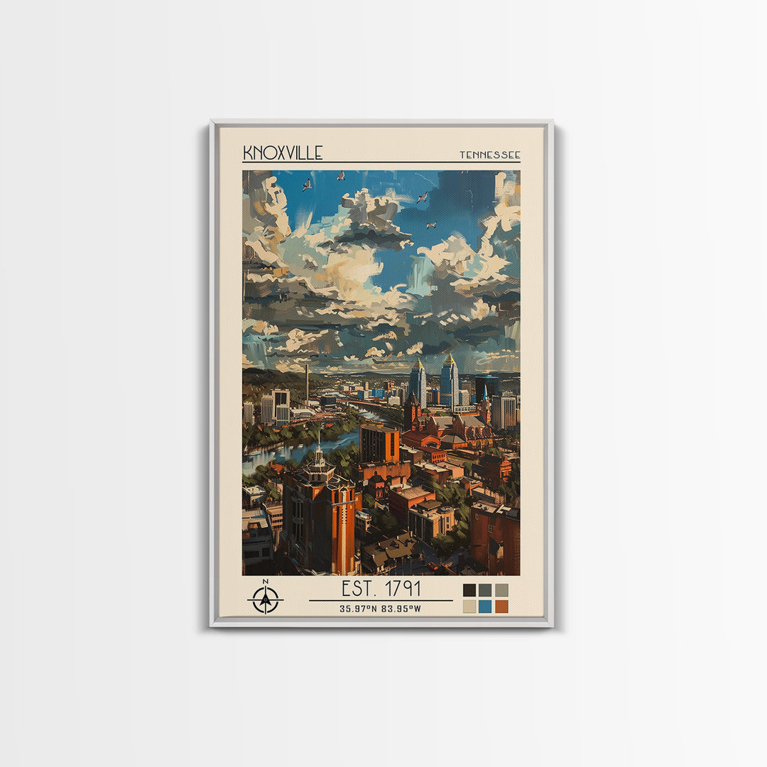 Knoxville Travel Poster, Canvas Print, Vintage Travel Print, City Wall Art, Poster Art, Poster Print, Vintage Travel, Fine Art Print
