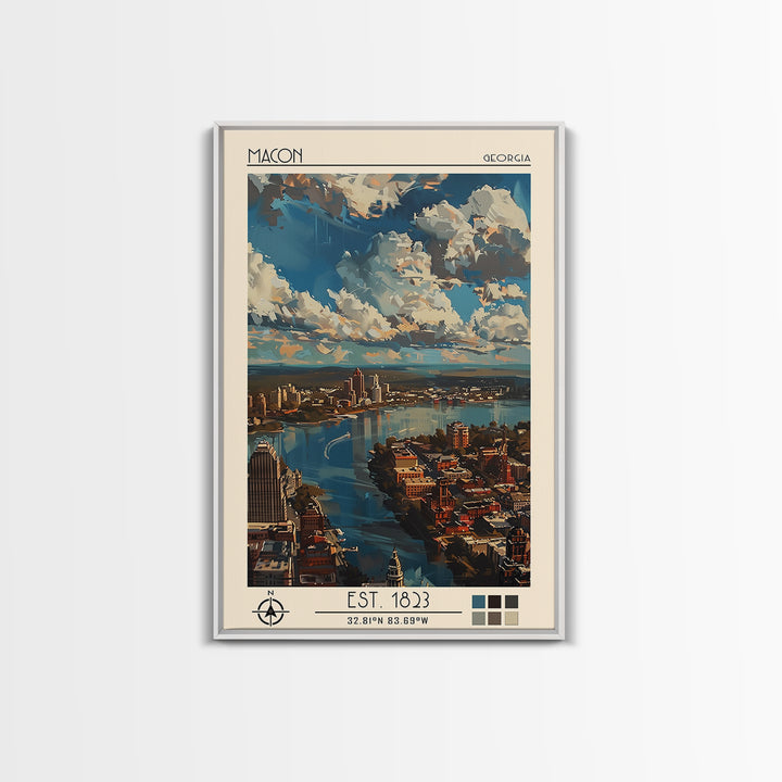 Macon Travel Poster, Canvas Print, Travel Wall Decor, Minimalist Poster, Modern Wall Decor, Poster Print, Travel Print, Travel Decor