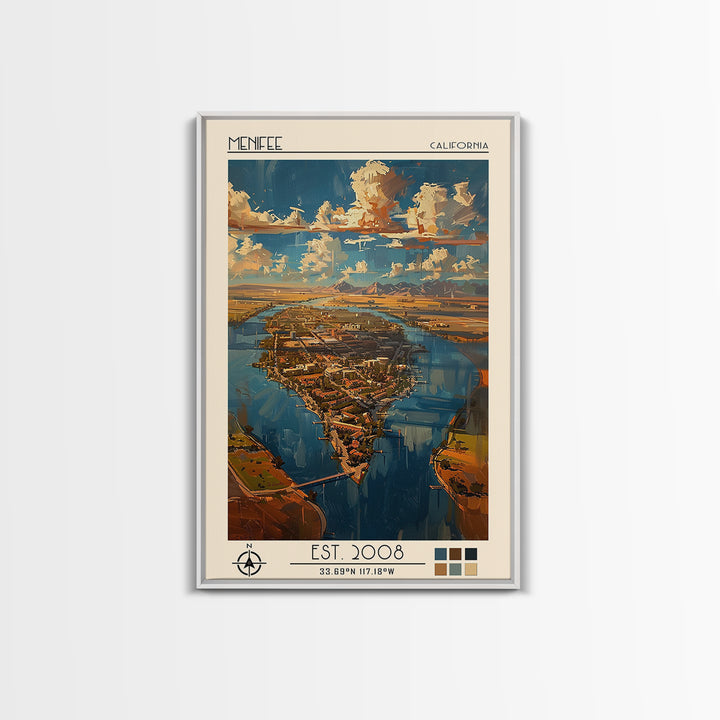 Menifee Travel Poster, Canvas Print, Travel Wall Decor, Minimalist Poster, City Wall Art, Poster Print, Modern Wall Decor, Art Print
