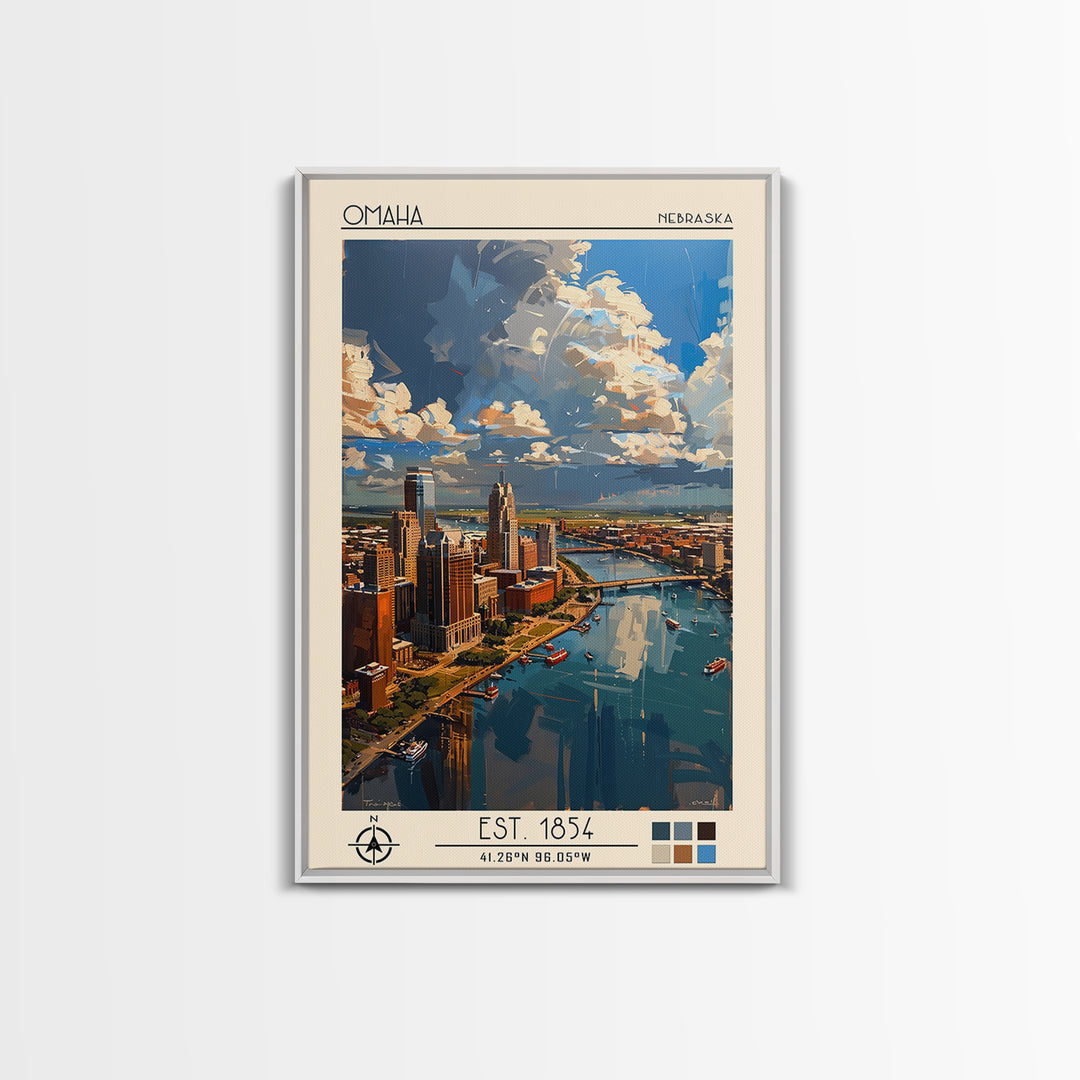 Omaha Travel Poster, Canvas Print, City Art Print, Travel Wall Art, Poster Print, Vintage Posters, City Travel Poster, Landscape Art