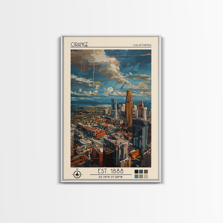 Orange Travel Poster, Canvas Print, Retro Travel Poster, City Wall Art, Vintage Travel, Travel Wall Art, Landscape Art, Poster Print