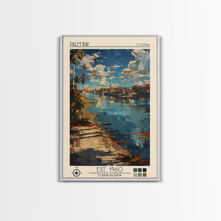Palm Bay Travel Poster, Canvas Print, City Art Print, Travel Wall Art, Travel Prints, Minimalist Poster, Poster Art, Wanderlust Gift