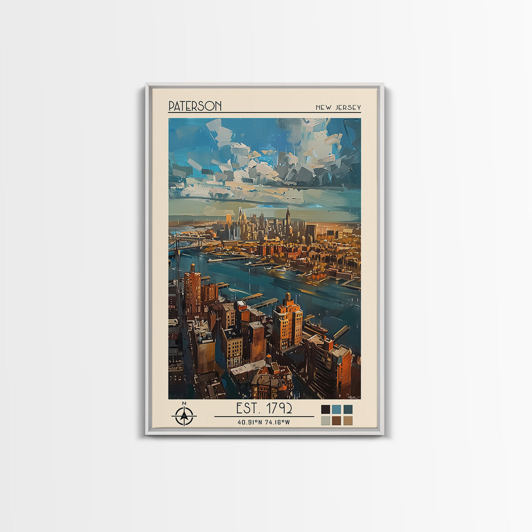 Paterson Travel Poster, Canvas Print, Travel Prints, Landscape Art, Travel Art Print, Gallery Wall Set, City Art Print, Poster Print