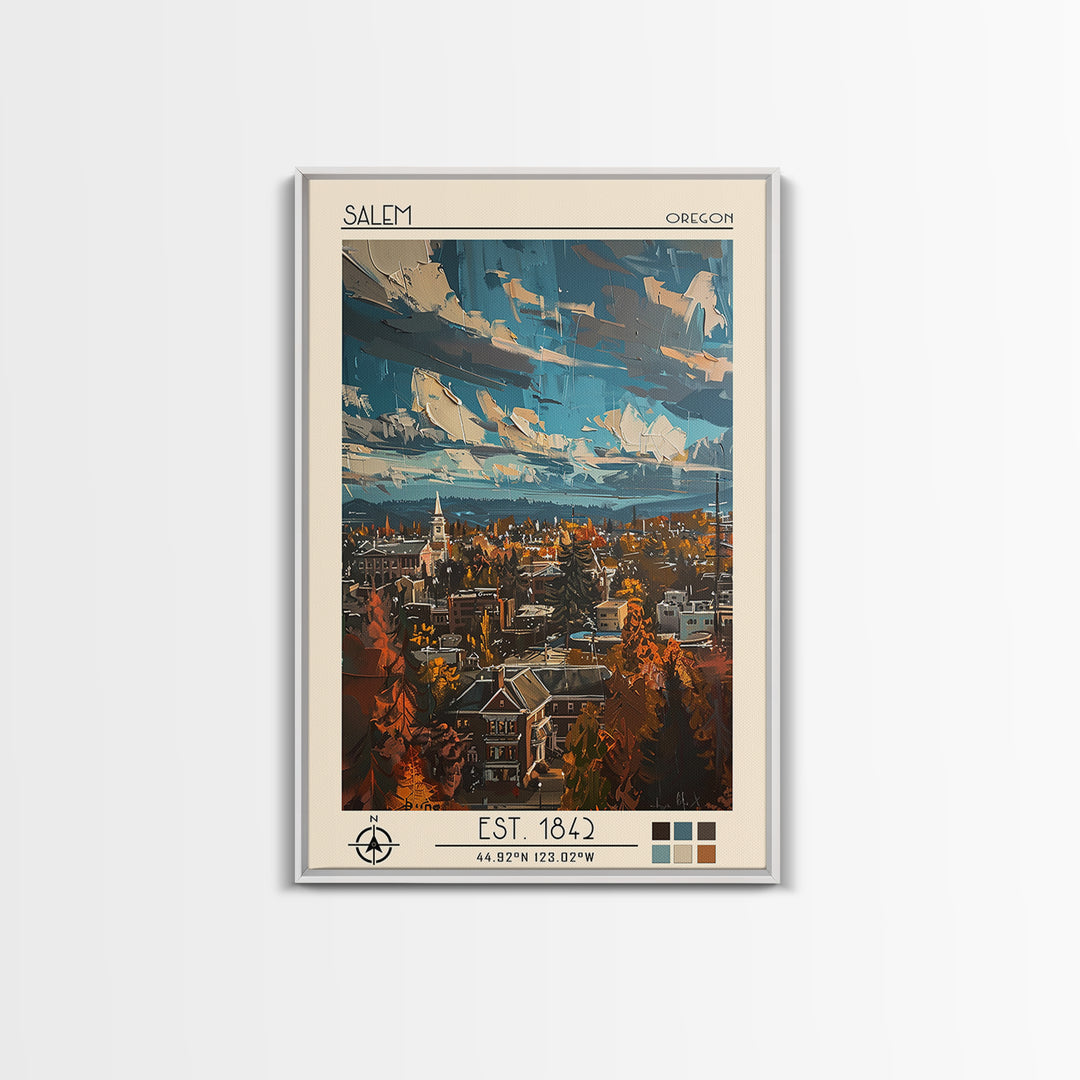 Salem Travel Poster, Canvas Print, City Travel Poster, Travel Wall Art, Living Room Wall Art, Gallery Wall Set, Vintage Travel Print