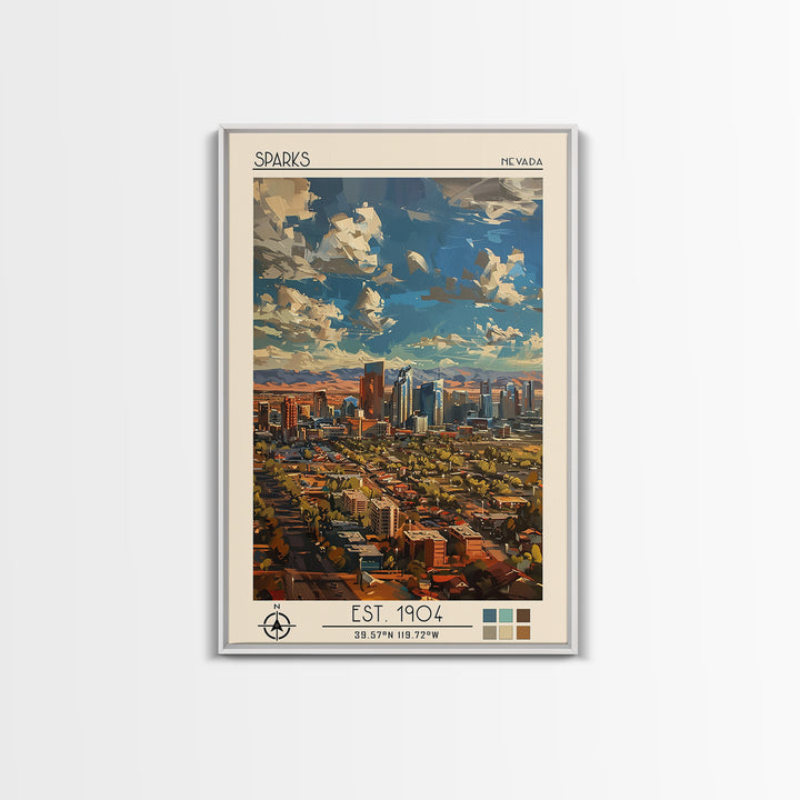 Sparks Travel Poster, Framed Canvas Print, City Travel Poster, Vintage City Poster, Poster Art, Retro Travel Poster, Wanderlust Gift