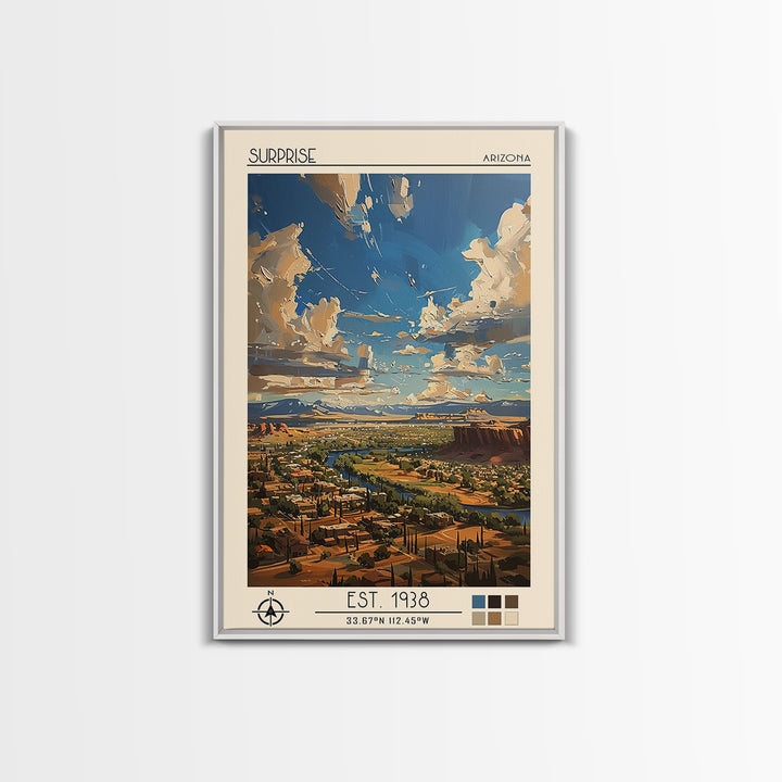 Surprise Travel Poster, Canvas Print, Travel Prints, Landscape Art, Vintage City Poster, Travel Print, Wall Art, Retro Travel Poster