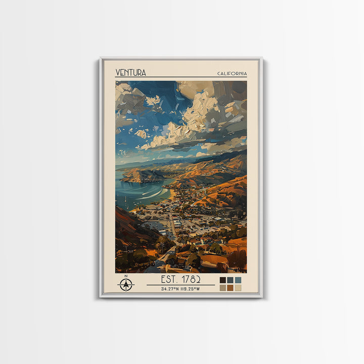 Ventura Travel Poster, Canvas Print, Travel Wall Decor, Minimalist Poster, Travel Art Print, Home Office Decor, Living Room Wall Art