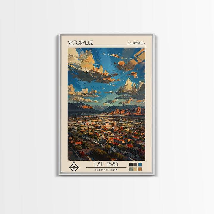 Victorville Travel Poster, Canvas Print, Poster Print, Travel Wall Art, Vintage Travel Art, Living Room Wall Art, City Travel Poster