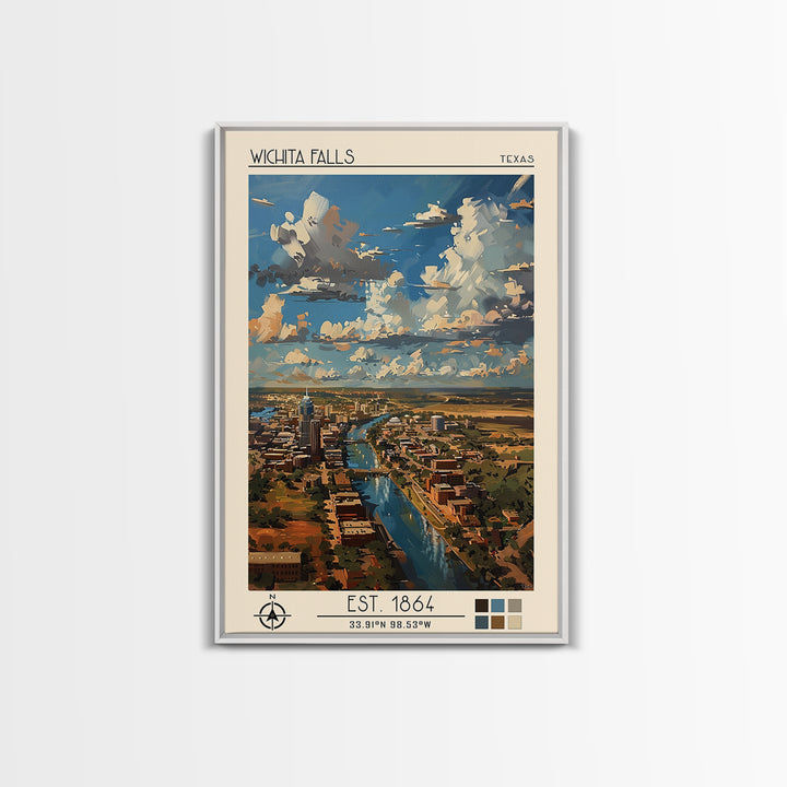Wichita Falls Travel Poster, Canvas Print, City Travel Poster, Vintage City Poster, Vintage Poster, Travel Art Print, Travel Posters