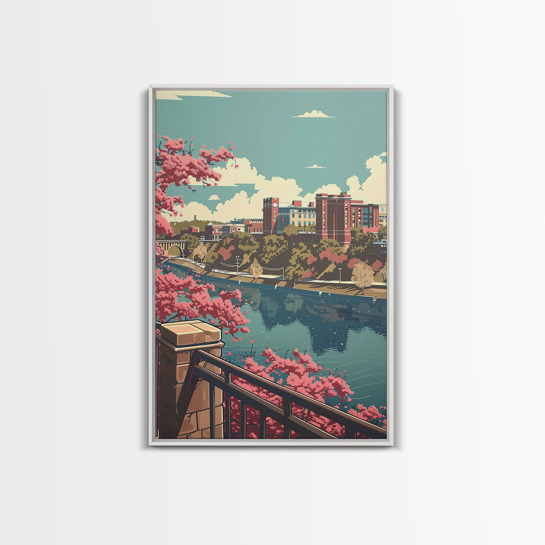 Augusta Travel Poster, Framed Canvas Print, Poster Print, Travel Wall Art, City Travel Poster, Modern Wall Decor, Retro Travel Print