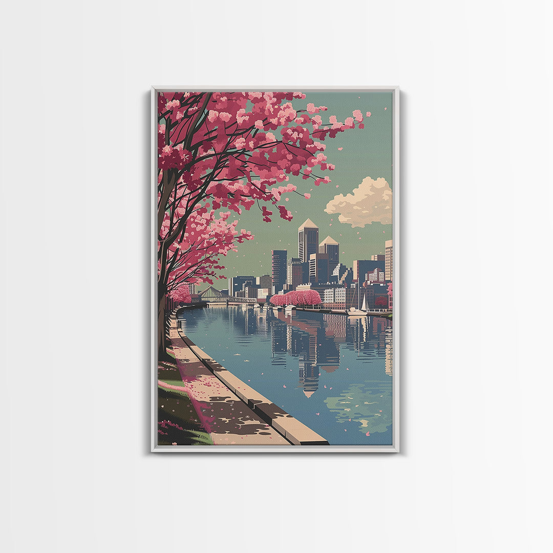 Baltimore Travel Poster, Framed Canvas Print, Retro Wall Art, Travel Print, Wall Art, Home Office Decor, Travel Decor, Travel Prints