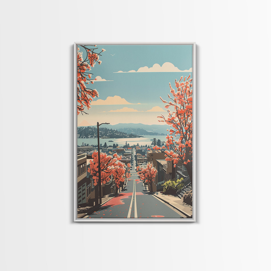 Berkeley Travel Poster, Framed Canvas Print, Retro Wall Art, Travel Print, Living Room Wall Art, Retro Travel Poster, City Art Print