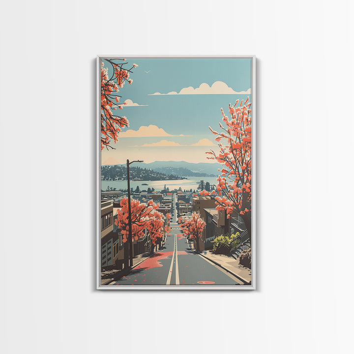 Berkeley Travel Poster, Framed Canvas Print, Retro Wall Art, Travel Print, Living Room Wall Art, Retro Travel Poster, City Art Print