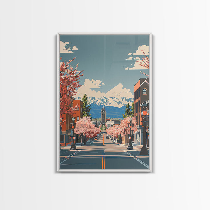 Billings Travel Poster, Framed Canvas Print, Travel Prints, Landscape Art, Living Room Wall Art, Travel Art Print, Home Office Decor