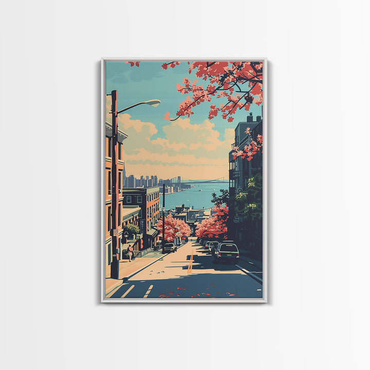 Bridgeport Travel Poster, Canvas Print, City Art Print, Travel Wall Art, Wall Art, Vintage Poster, Vintage Travel Art, Landscape Art