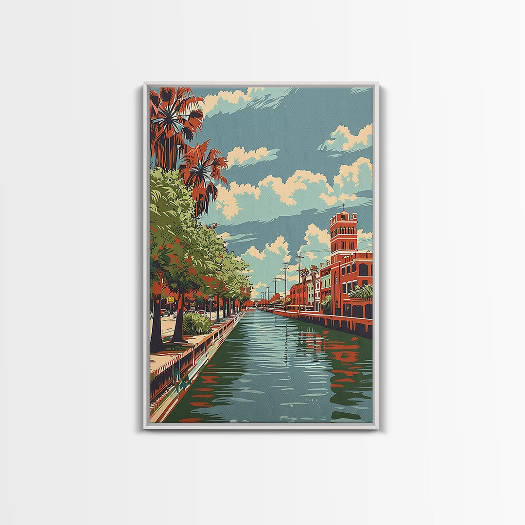 Brownsville Travel Poster, Framed Canvas Print, Retro Wall Art, Travel Print, Retro Travel Print, Vintage Travel Art, City Art Print