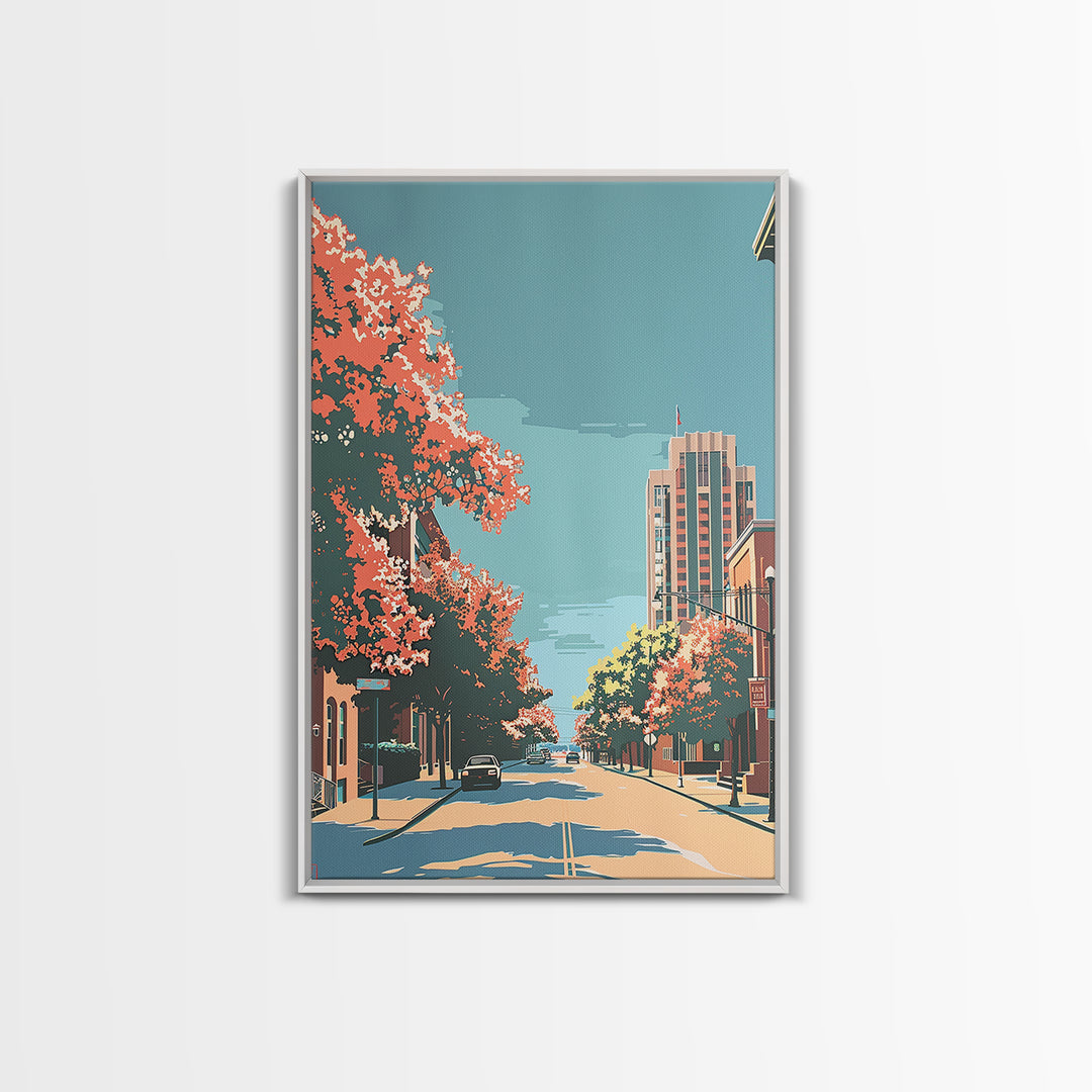 Carrollton Travel Poster, Framed Canvas Print, City Art Print, Travel Wall Art, Vintage Travel Print, Wall Art, Living Room Wall Art