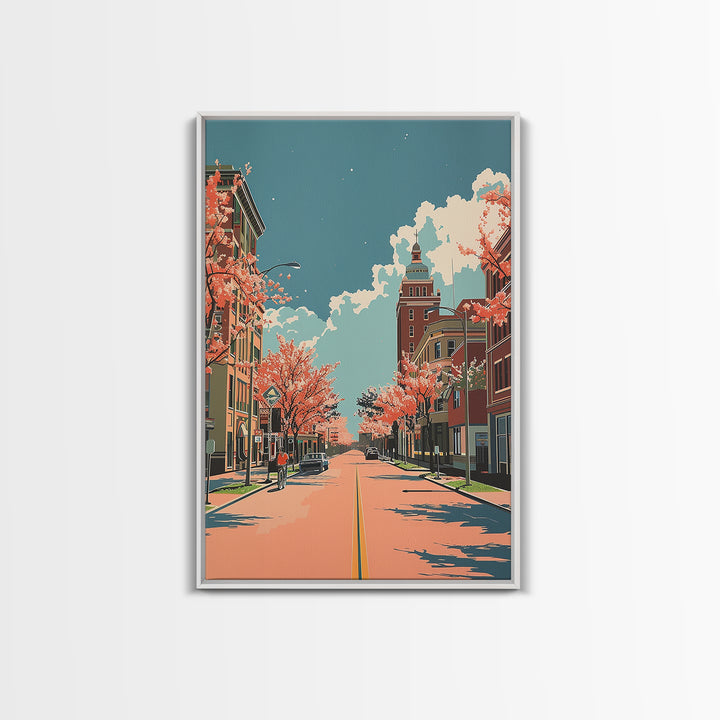 College Station Travel Poster, Framed Canvas Print, Travel Prints, Landscape Art, Living Room Wall Art, City Art Print, Travel Decor