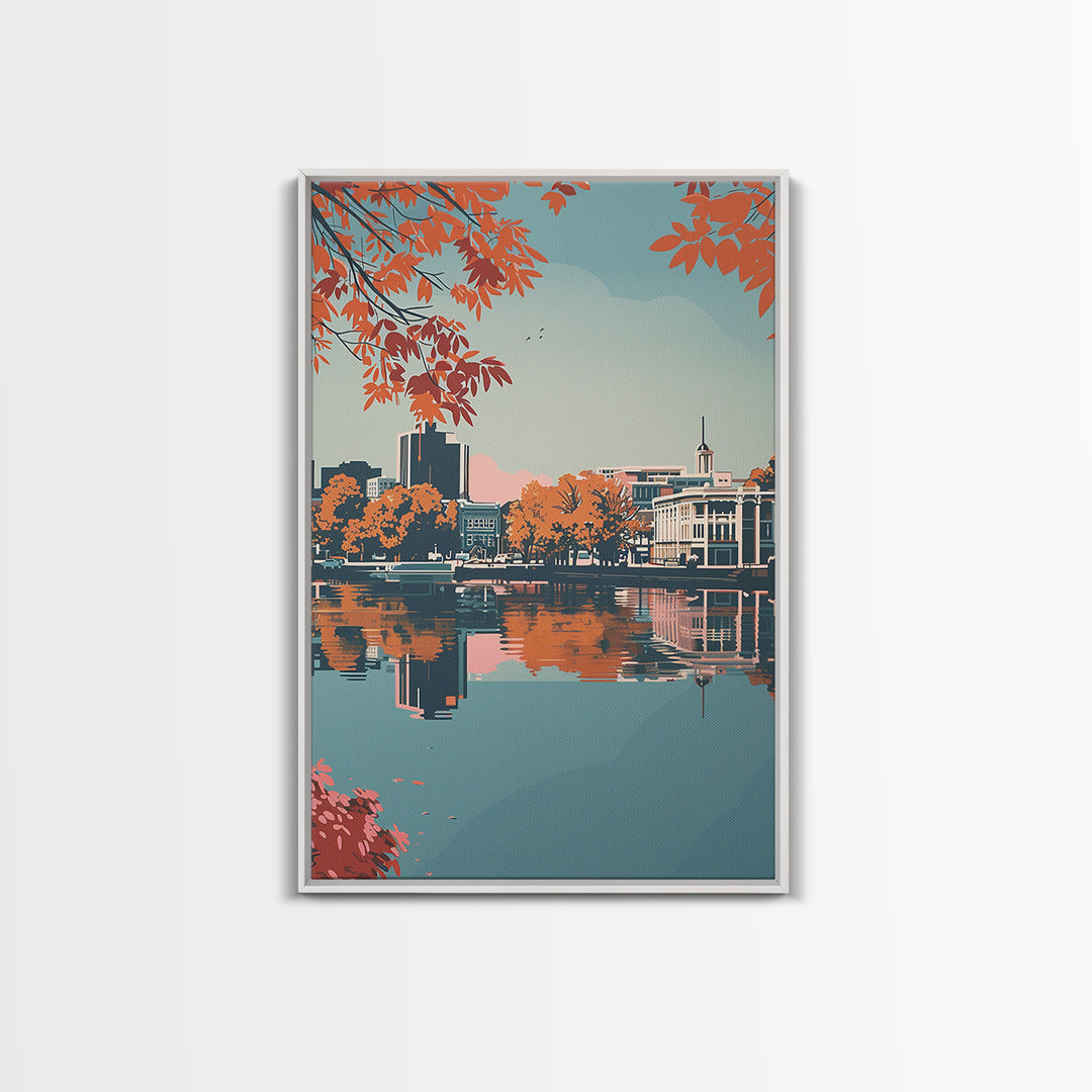 Columbia South Carolina Travel Poster, Canvas Print, Travel Prints, Landscape Art, Travel Wall Decor, Retro Travel Print, Home Decor