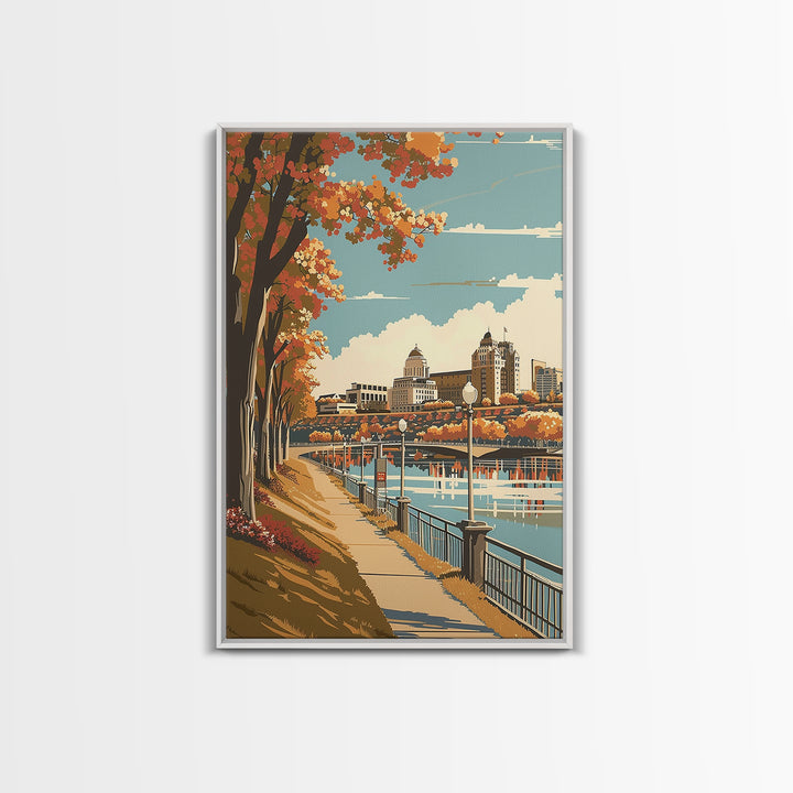 Des Moines Travel Poster, Canvas Print, City Art Print, Travel Wall Art, Minimalist Poster, Travel Prints, Retro Wall Art, Art Print