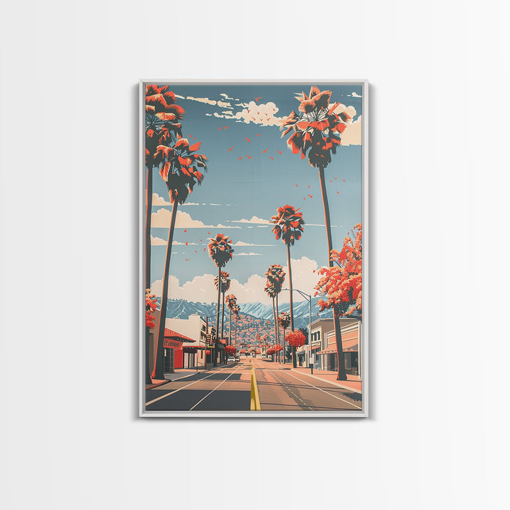 El Cajon Travel Poster, Framed Canvas Print, Travel Wall Art, City Wall Art, Vintage City Poster, Wanderlust Gift, Minimalist Poster