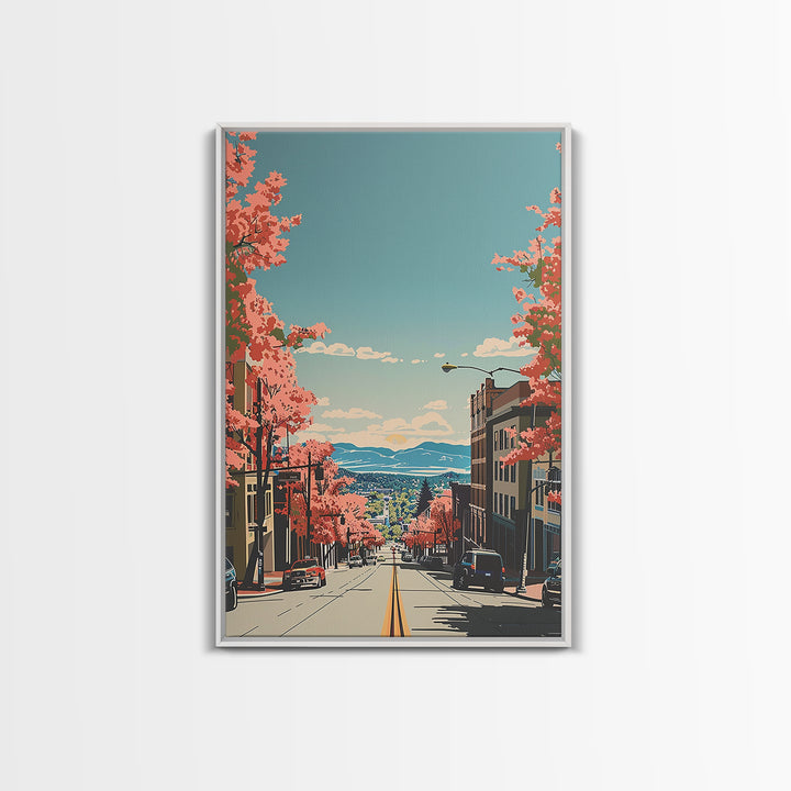 Fort Collins Travel Poster, Canvas Print, City Travel Poster, Travel Wall Art, Fine Art Print, Travel Wall Decor, Retro Travel Print