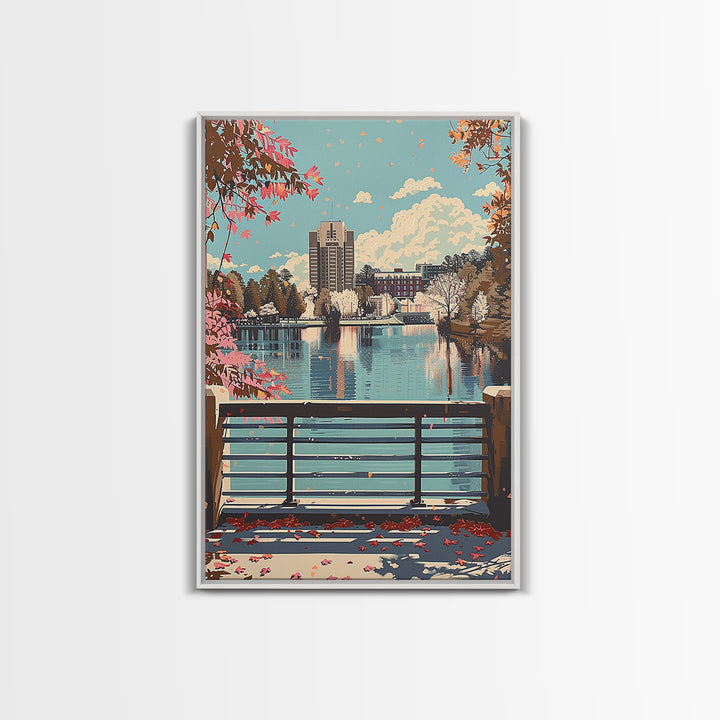 Greensboro Travel Poster, Canvas Print, City Travel Poster, Travel Wall Art, Fine Art Print, Wall Art, City Illustration, Home Decor
