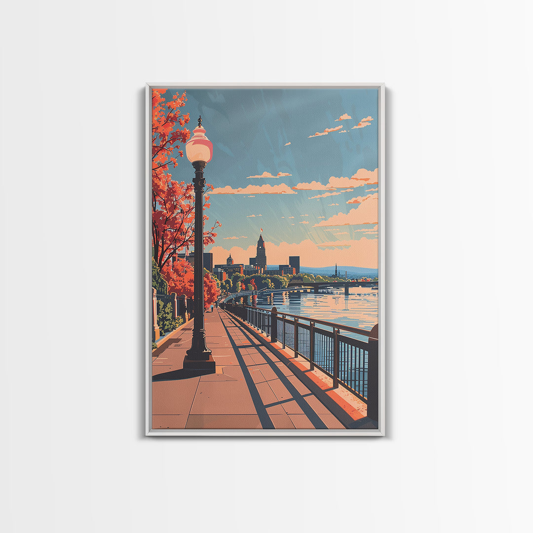 Hartford Travel Poster, Canvas Print, Travel Wall Art, City Wall Art, Art Print, Travel Prints, Travel Art Print, City Travel Poster