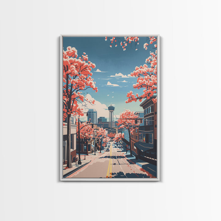 High Point Travel Poster, Framed Canvas Print, Travel Wall Art, City Wall Art, Living Room Wall Art, Travel Prints, Travel Art Print