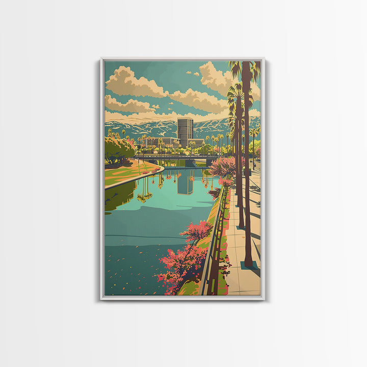 Irvine Travel Poster, Framed Canvas Print, City Art Print, Travel Wall Art, Fine Art Print, Retro Travel Poster, Vintage City Poster