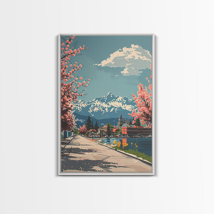 Lakewood Travel Poster, Framed Canvas Print, City Travel Poster, Travel Wall Decor, Art Print, Mid Century Wall Art, Travel Wall Art