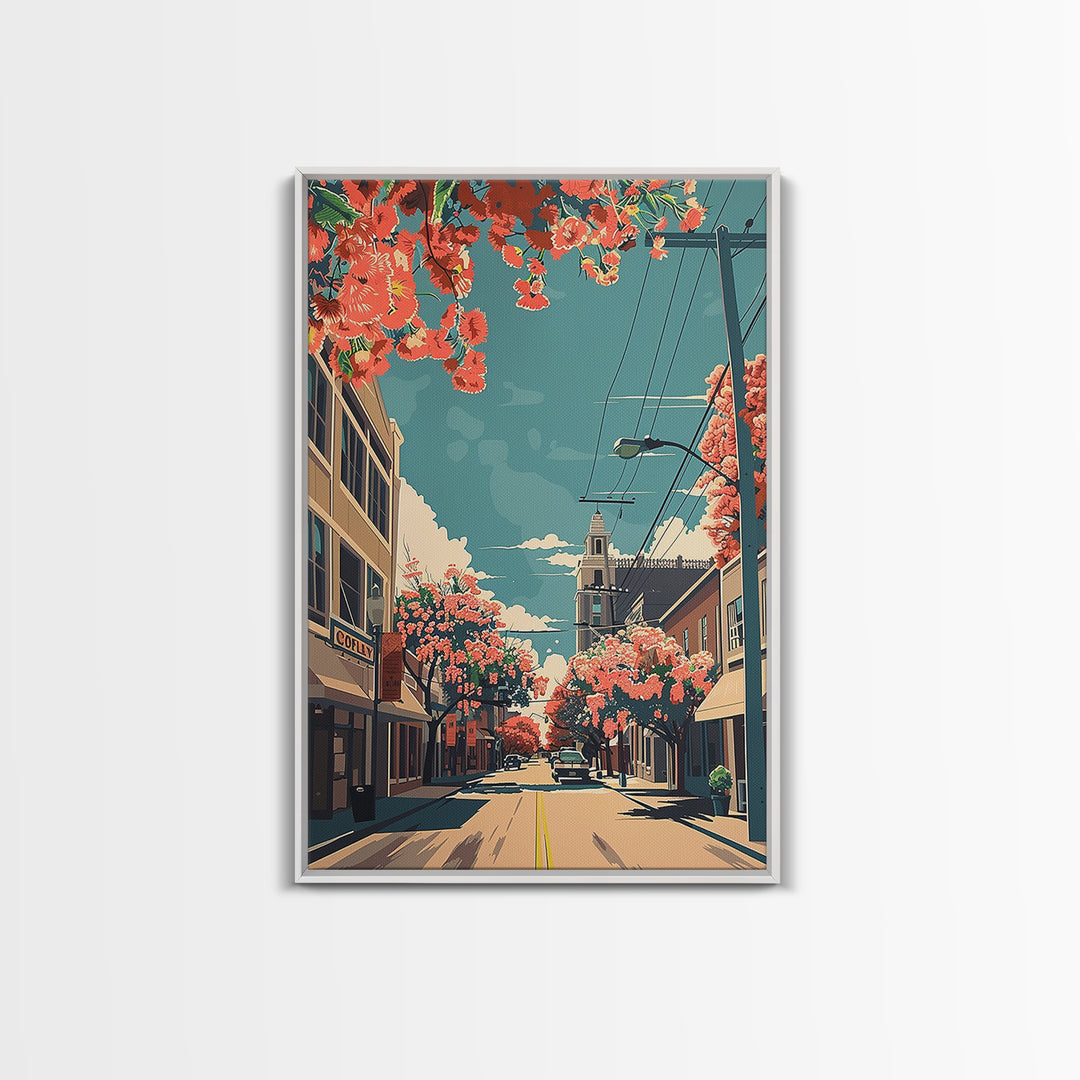 Lewisville Travel Poster, Framed Canvas Print, Travel Prints, Landscape Art, Fine Art Print, Travel Decor, City Wall Art, Home Decor