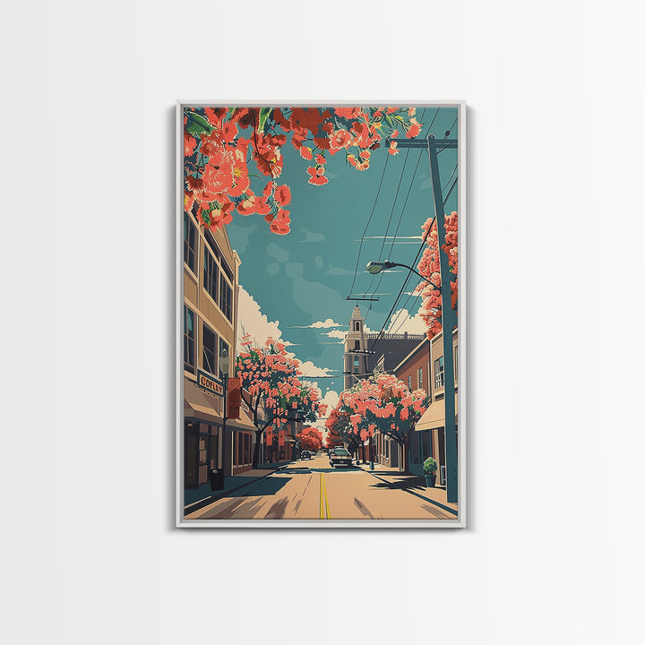 Lewisville Travel Poster, Framed Canvas Print, Travel Prints, Landscape Art, Fine Art Print, Travel Decor, City Wall Art, Home Decor