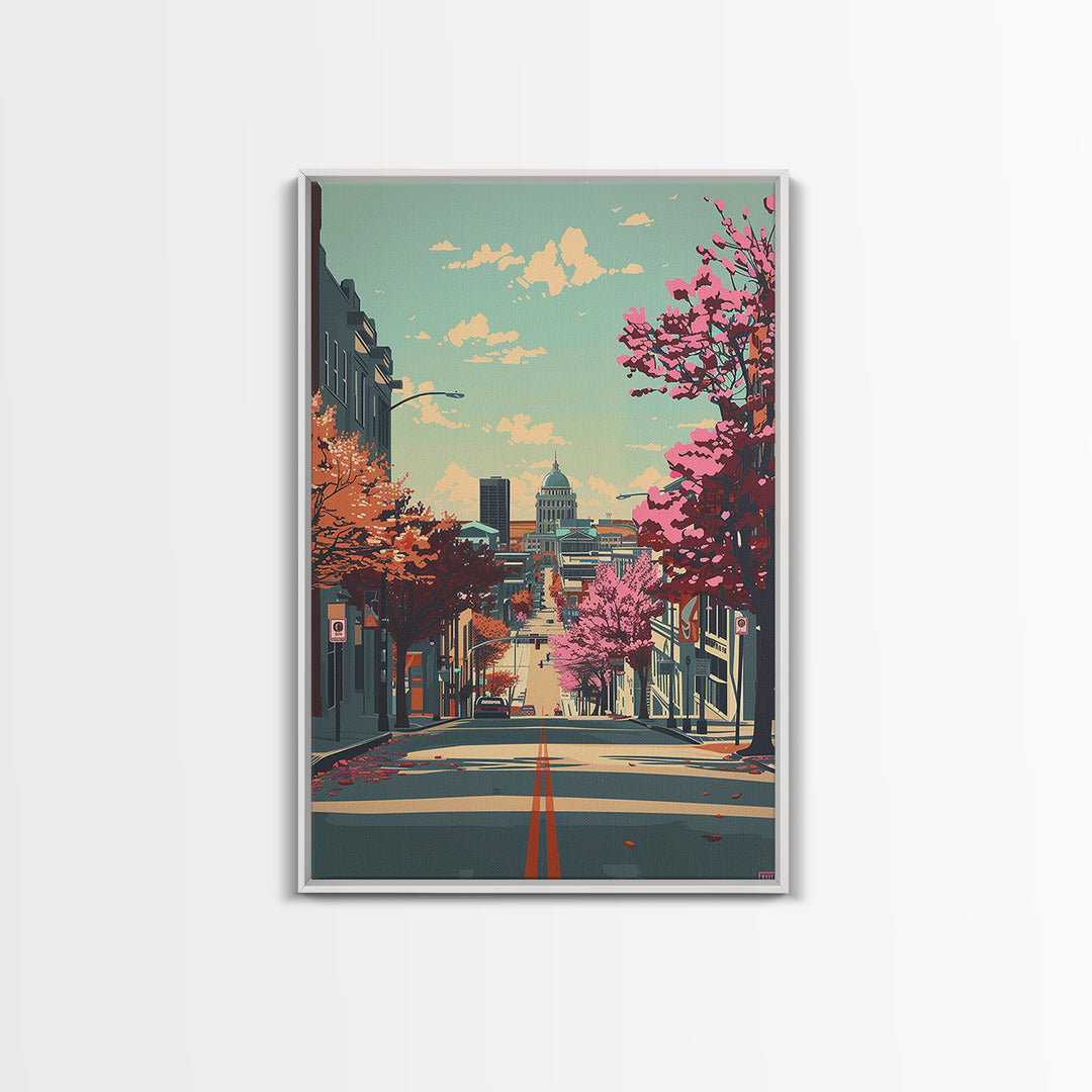 Lincoln Travel Poster, Framed Canvas Print, City Travel Poster, Vintage City Poster, Landscape Art, Travel Posters, Gallery Wall Set