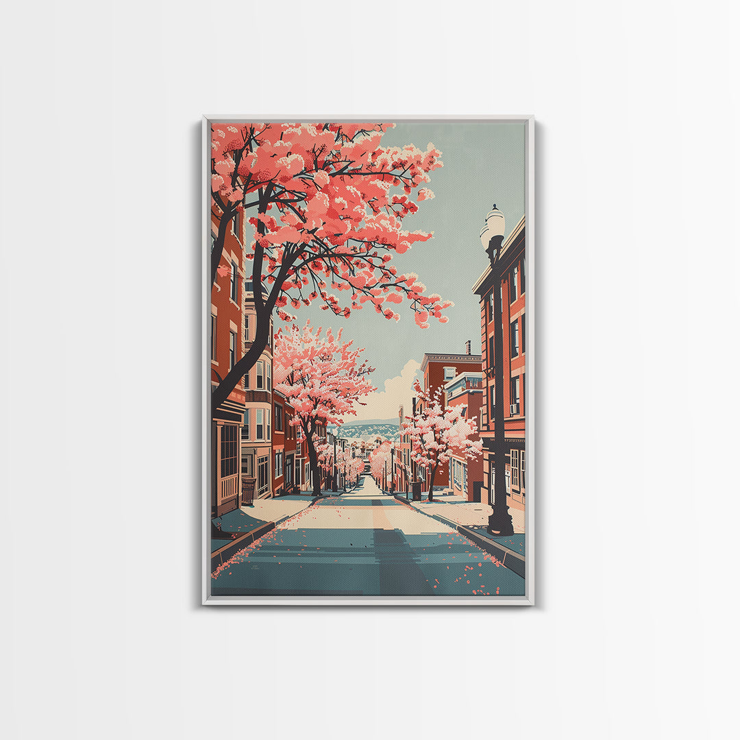 Lowell Travel Poster, Canvas Print, Retro Wall Art, Travel Print, Travel Decor, City Wall Art, Poster Print, Wall Art, Travel Prints